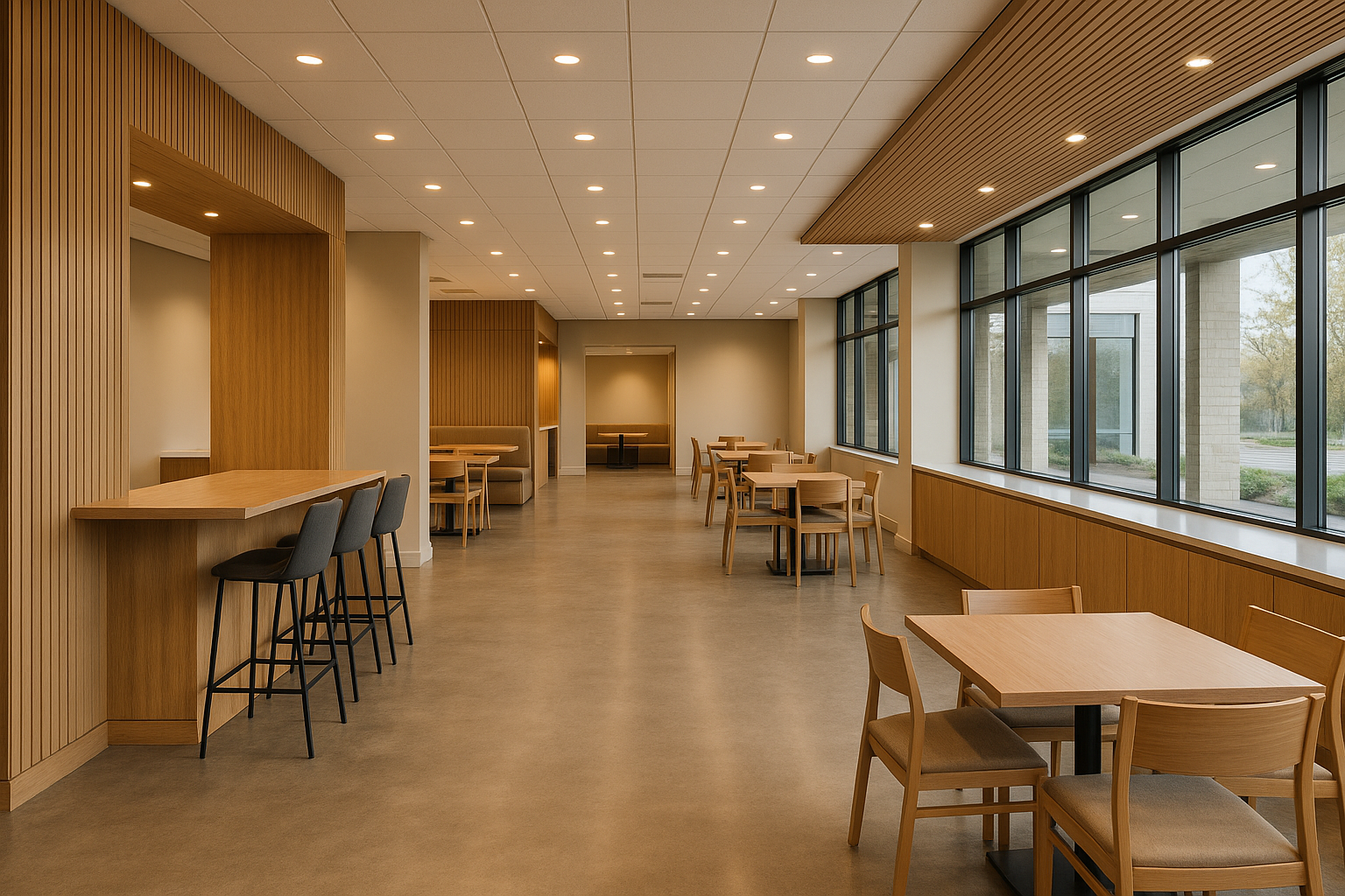 Finished modern commercial interior buildout by Primo Construction Pro in Greater Atlanta